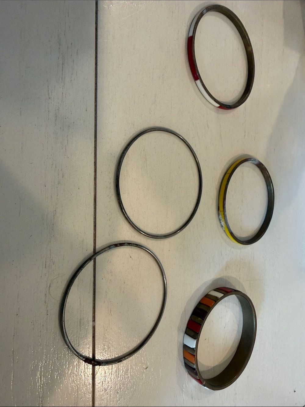 Mixed Metal women’s bangles bracelets with Red, Yellow and Multicolor Accents